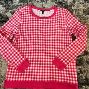 Talbots gingham pink and white checkered sweatshirt!